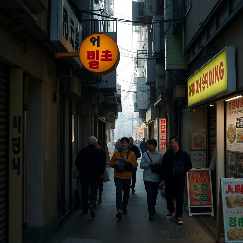 부산 범일동 시장 근처의 이른 아침 골목